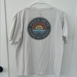 VISSLA Cream Graphic Tee with Multicolor Design